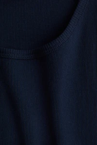 Ribbed Silk-Blend Tank Top