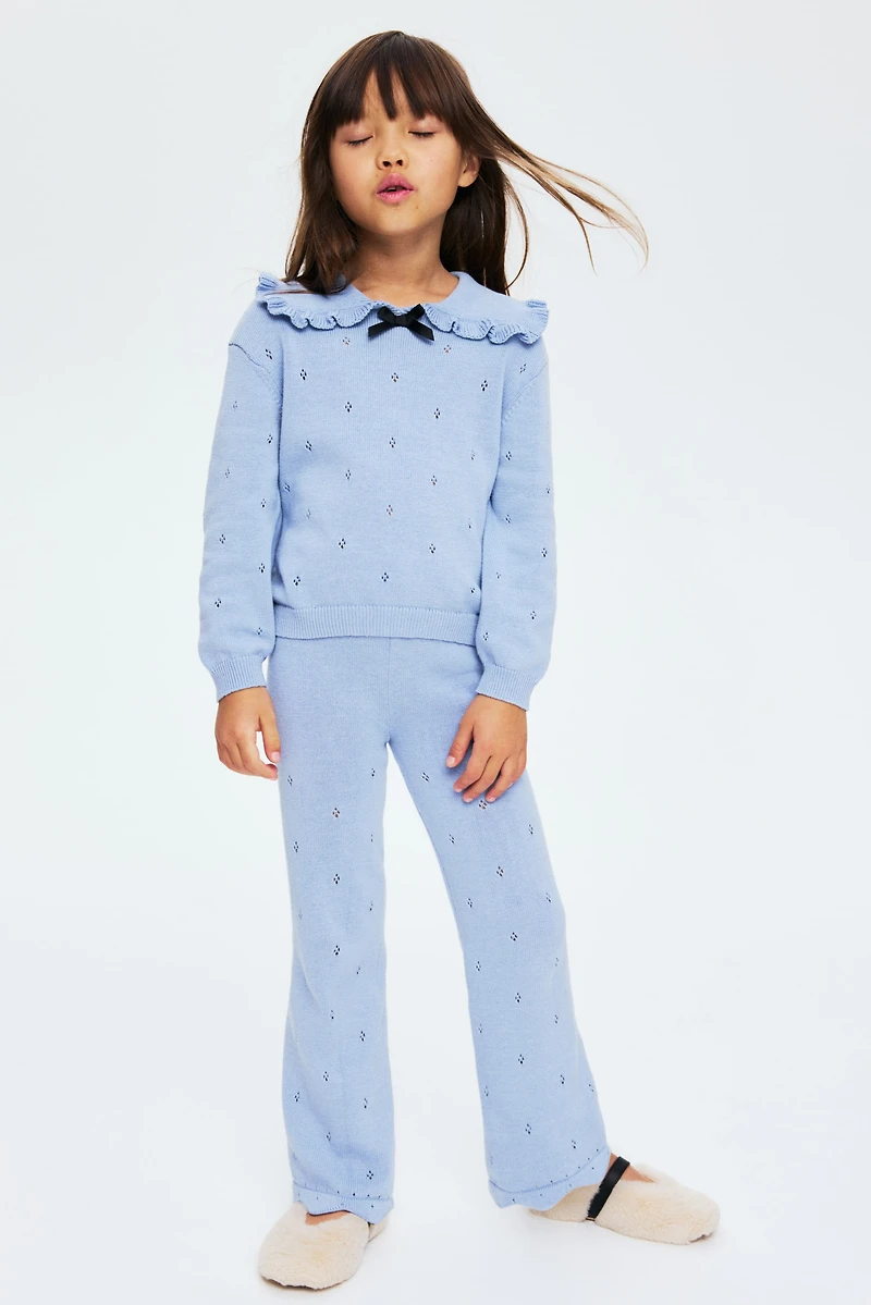 2-piece pointelle-knit set