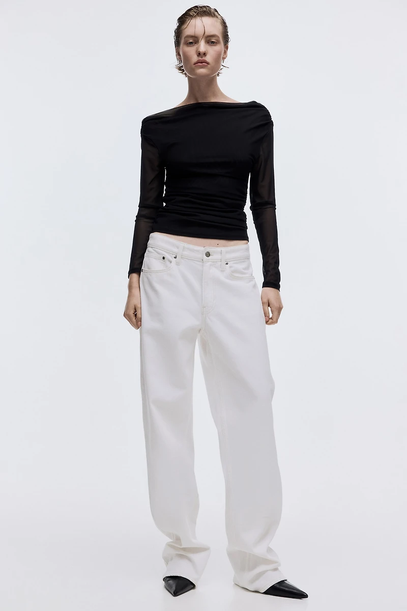 One-Shoulder Mesh Top