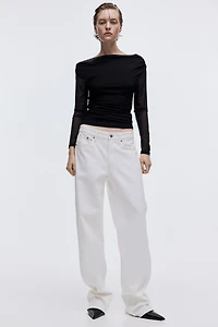 One-Shoulder Mesh Top