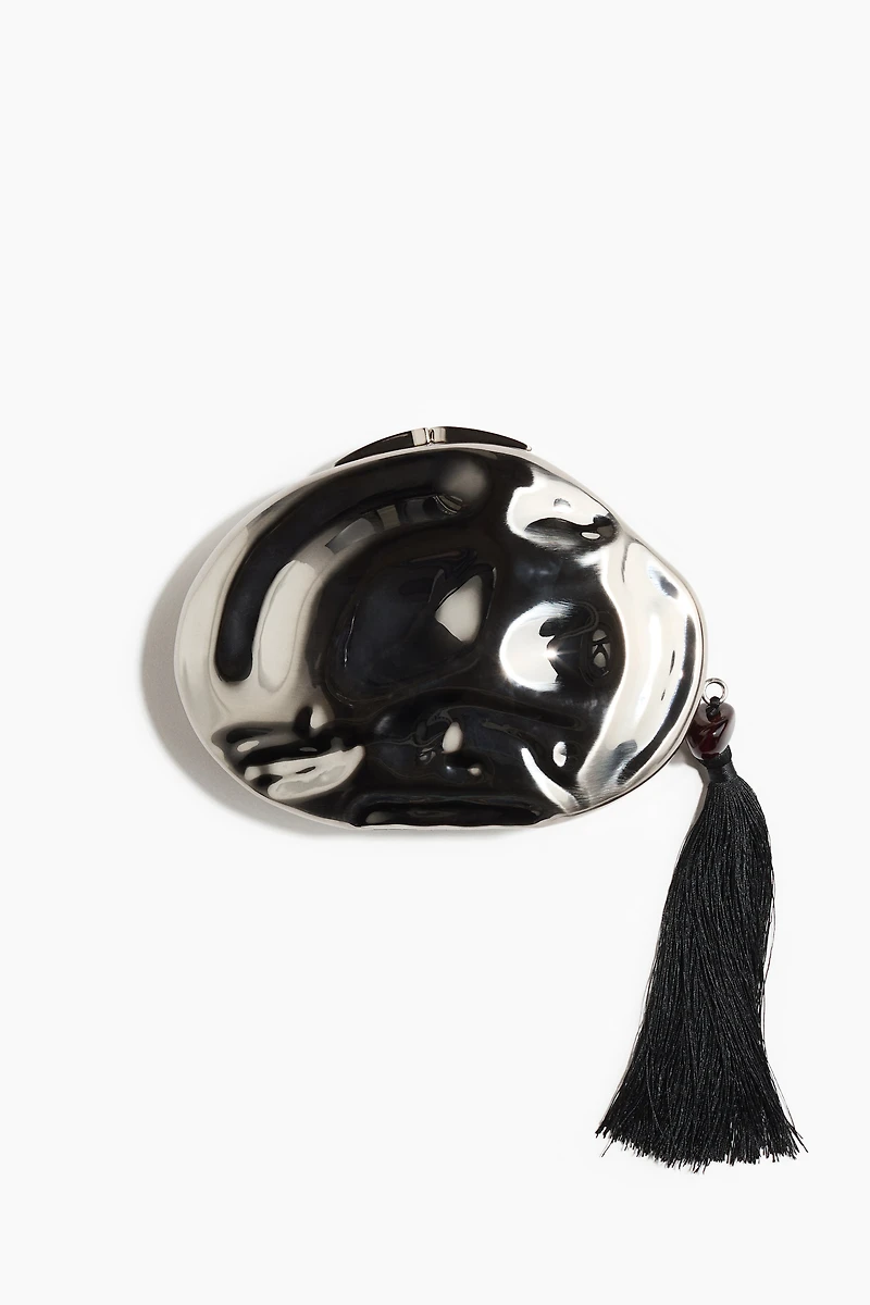 Asymmetric Metal Clutch Bag