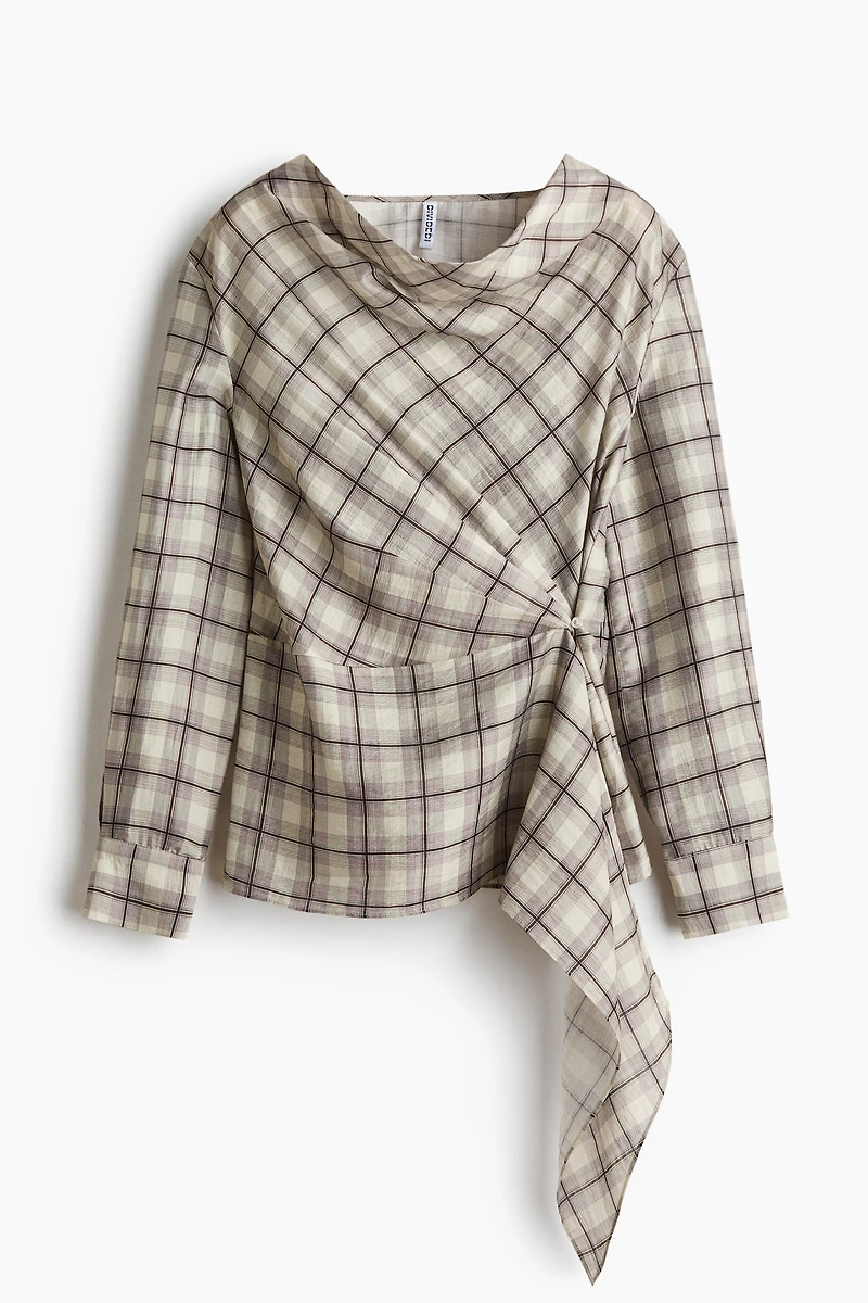 Blouse en lyocell mélangé avec panneau drapé