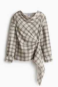 Blouse en lyocell mélangé avec panneau drapé