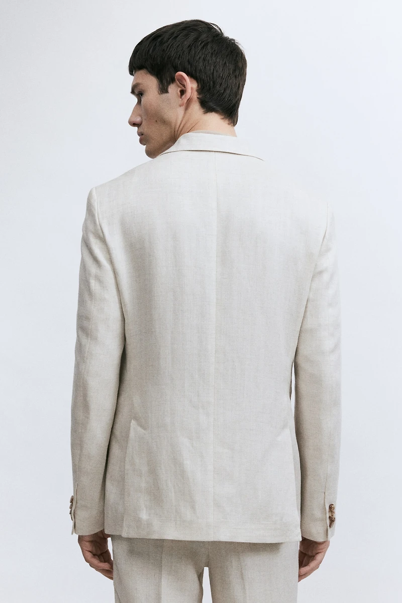 Regular-Fit Linen-Blend Jacket