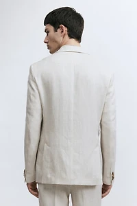 Regular-Fit Linen-Blend Jacket