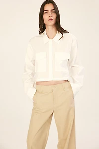 Pantalon coutil en sergé avec bord coupé