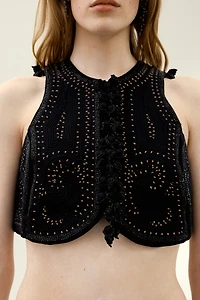 Embroidered Canvas Vest
