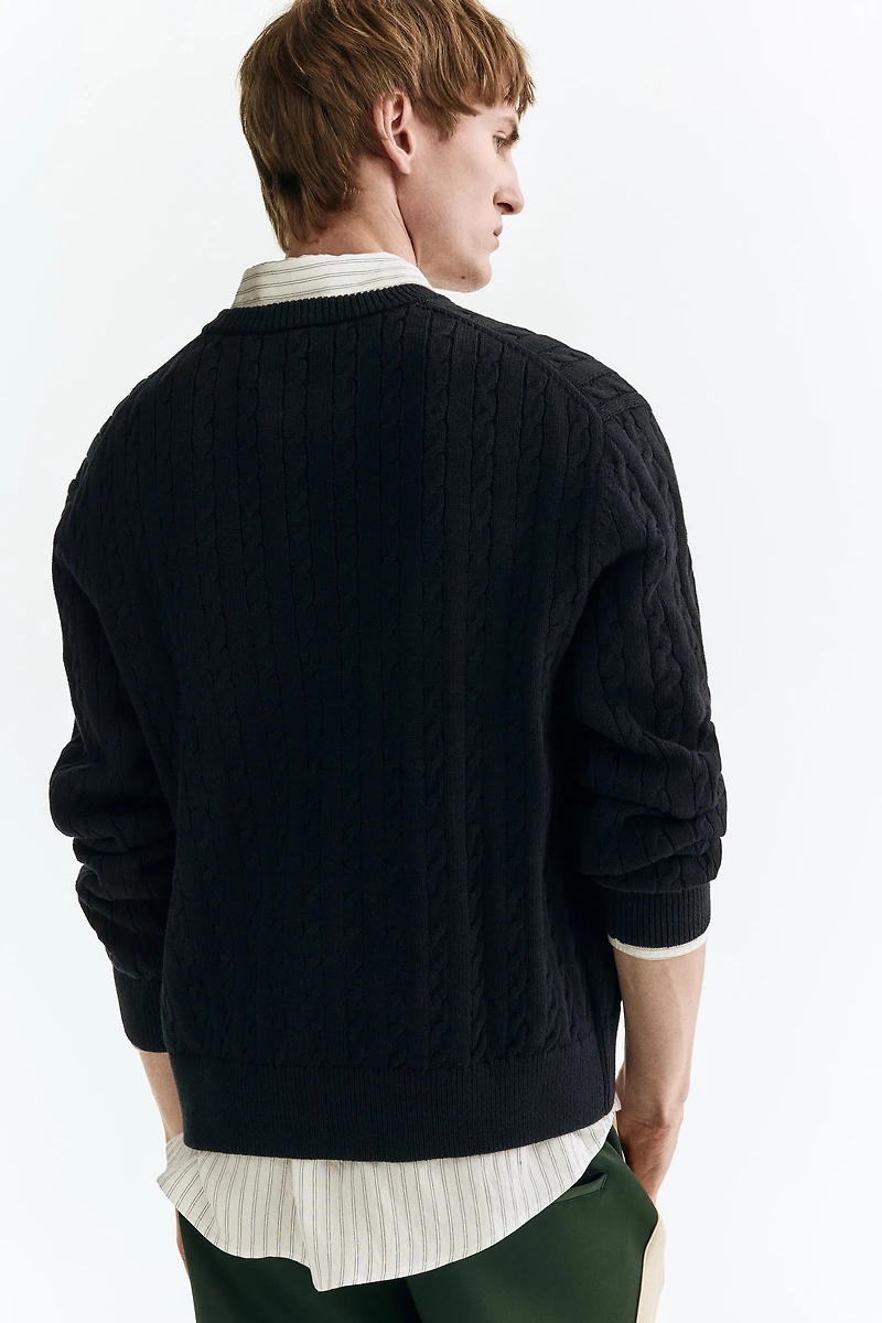 Regular-Fit Cable-Knit Sweater