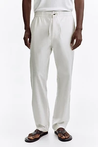 Regular-Fit Linen-Blend Pants
