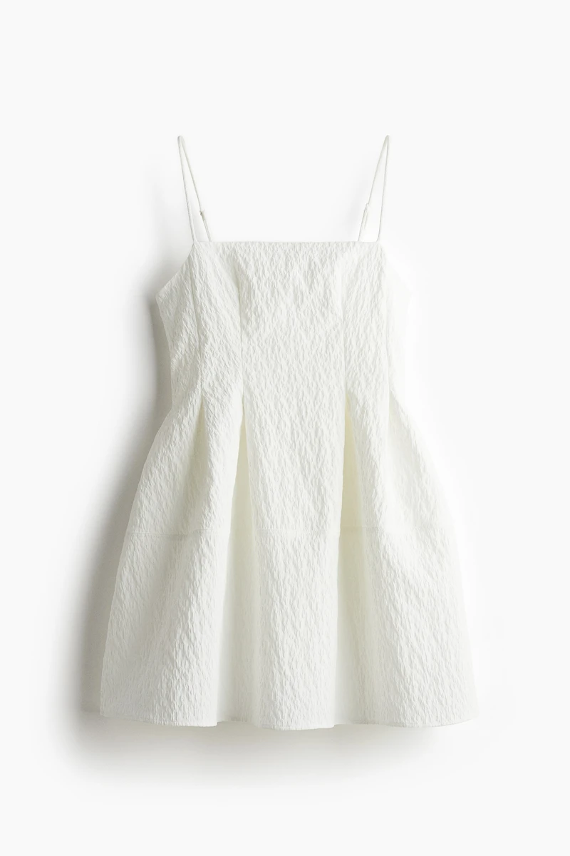 Jacquard-Weave Strappy Dress