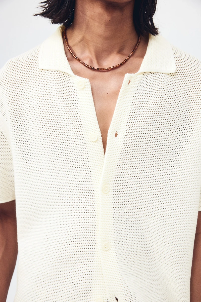 Regular-Fit Open-Knit Shirt