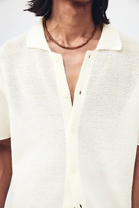 Regular-Fit Open-Knit Shirt