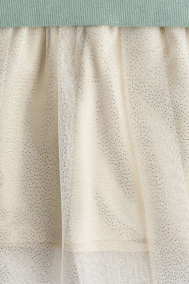 Sweatshirt Dress with Tulle Skirt