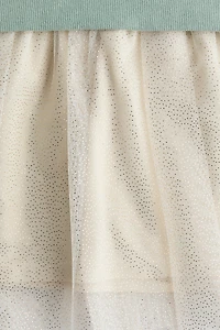 Sweatshirt Dress with Tulle Skirt