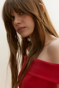 Ribbed Off-the-Shoulder Top