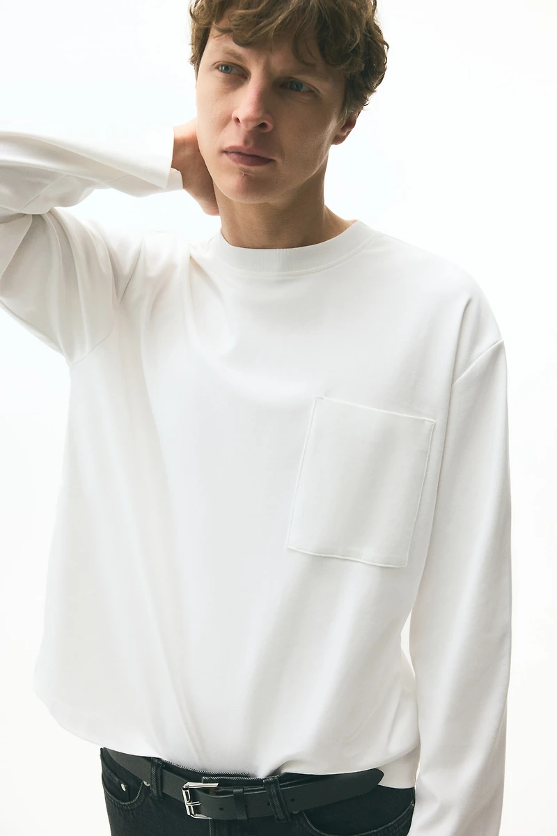 Loose-Fit Long-Sleeved Jersey Shirt