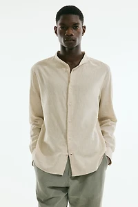 Regular-Fit Linen-Blend Shirt