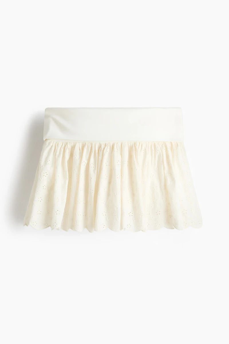 Eyelet-Embroidered Mini Skort
