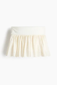 Eyelet-Embroidered Mini Skort