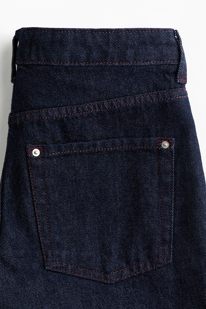 Barrel Leg Low Waist Ankle Jeans