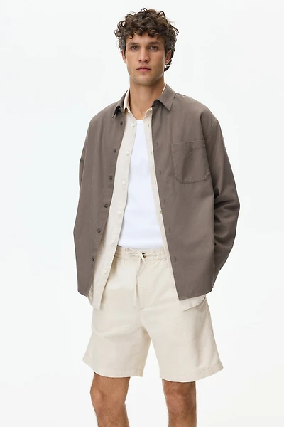 Regular-Fit Linen-Blend Shorts