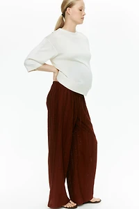 MAMA Pantalon en jersey d’aspect dentelle
