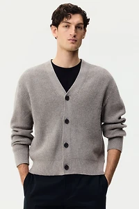 Relaxed-Fit Rib-Knit Cardigan