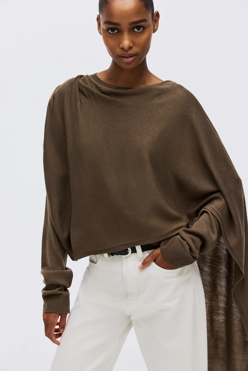 Scarf-Detail Sweater