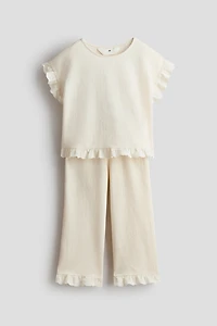 2-Piece Ruffle-Trimmed Set