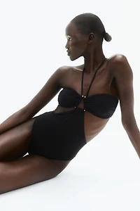 Padded-Cup High-Leg Swimsuit