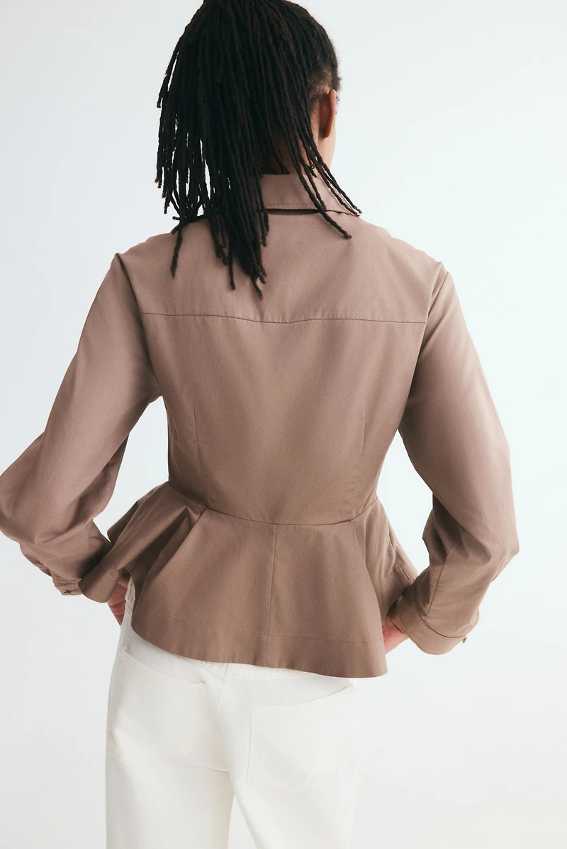Poplin Peplum Shirt