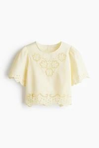 Cotton Top with Eyelet Embroidery