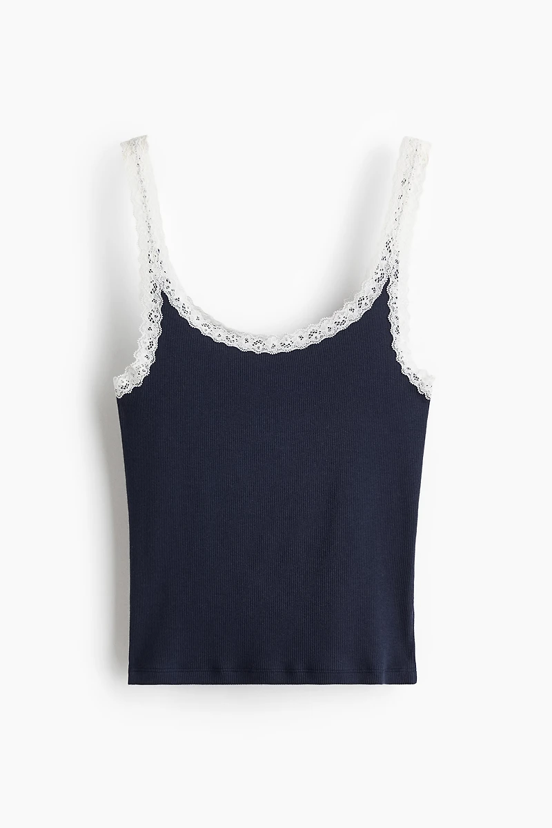Lace-Trimmed Tank Top