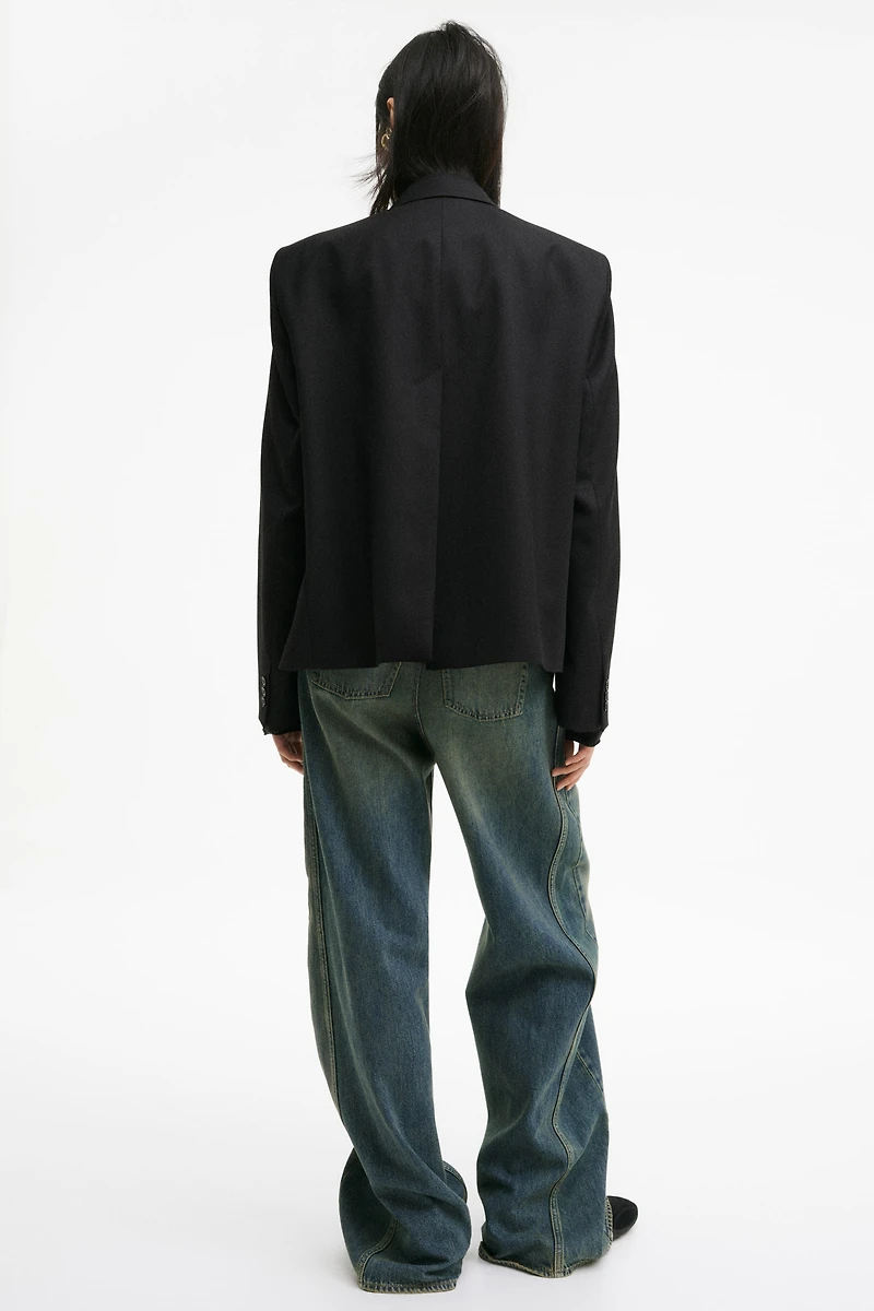 Single-Breasted Wool-Blend Jacket