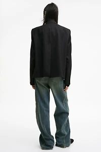 Single-Breasted Wool-Blend Jacket