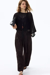 Pantalon en sergé avec détail à nouer