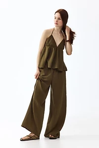 Straight-Leg Muslin Pants