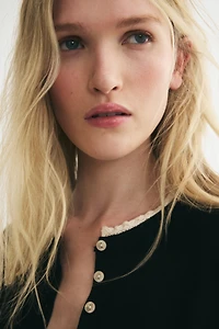 Lace-Trimmed Cardigan