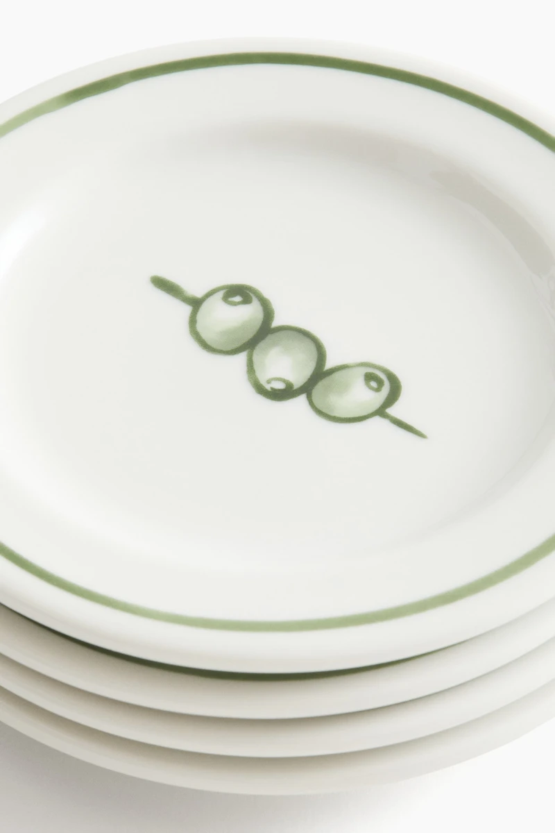 4-Pack Small Porcelain Plates