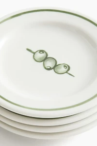4-Pack Small Porcelain Plates