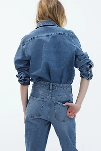 Jean Mom aminci Taille Haute