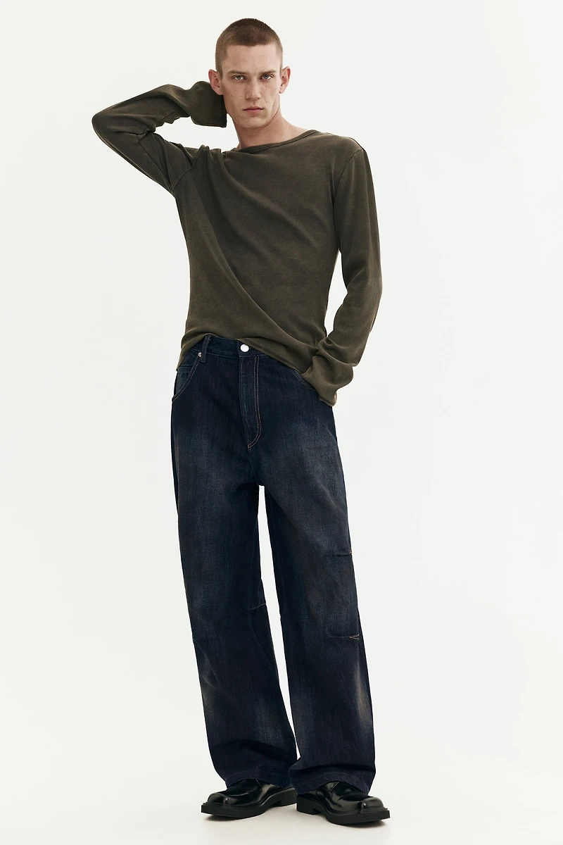 Jean flottant avec pinces