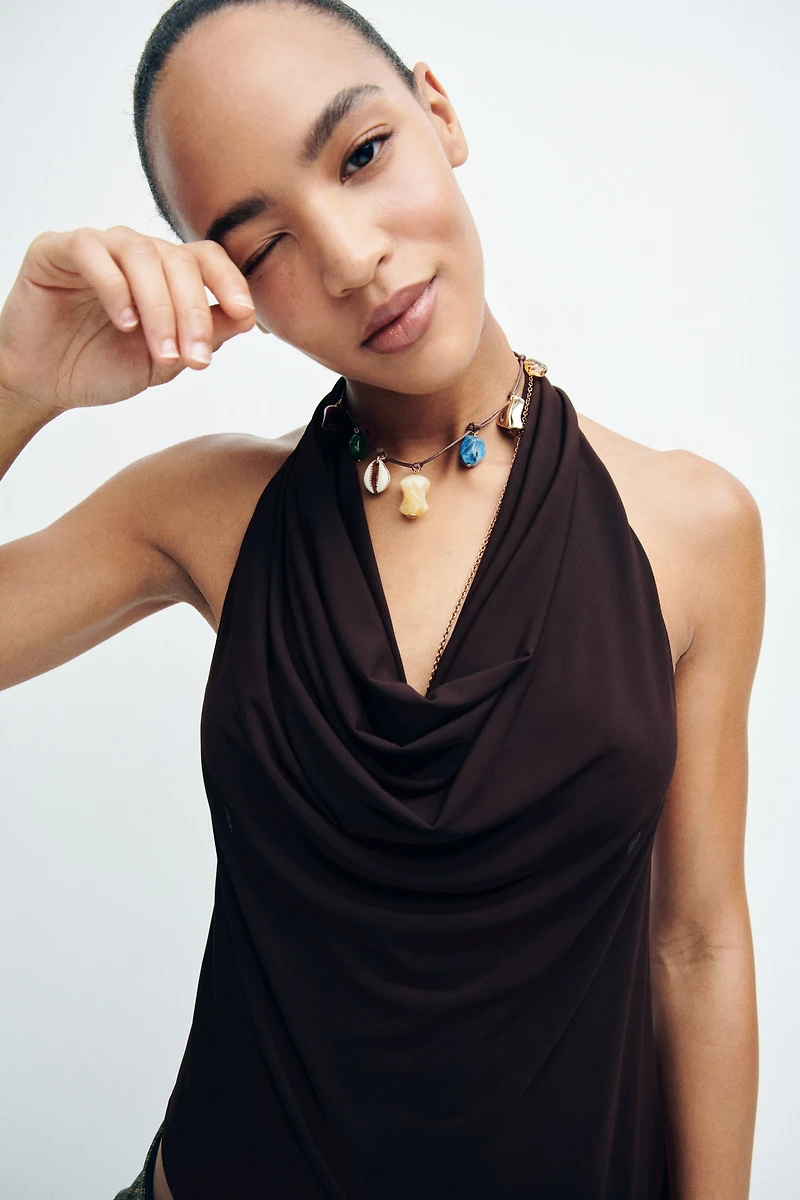 Asymmetric Halterneck Top