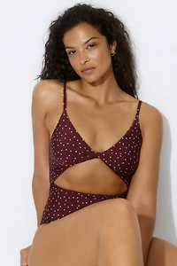 Padded-Cup High-Leg Swimsuit