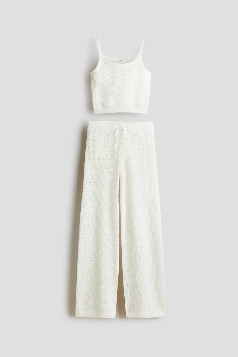 2-Piece Pointelle-Knit Cotton Set