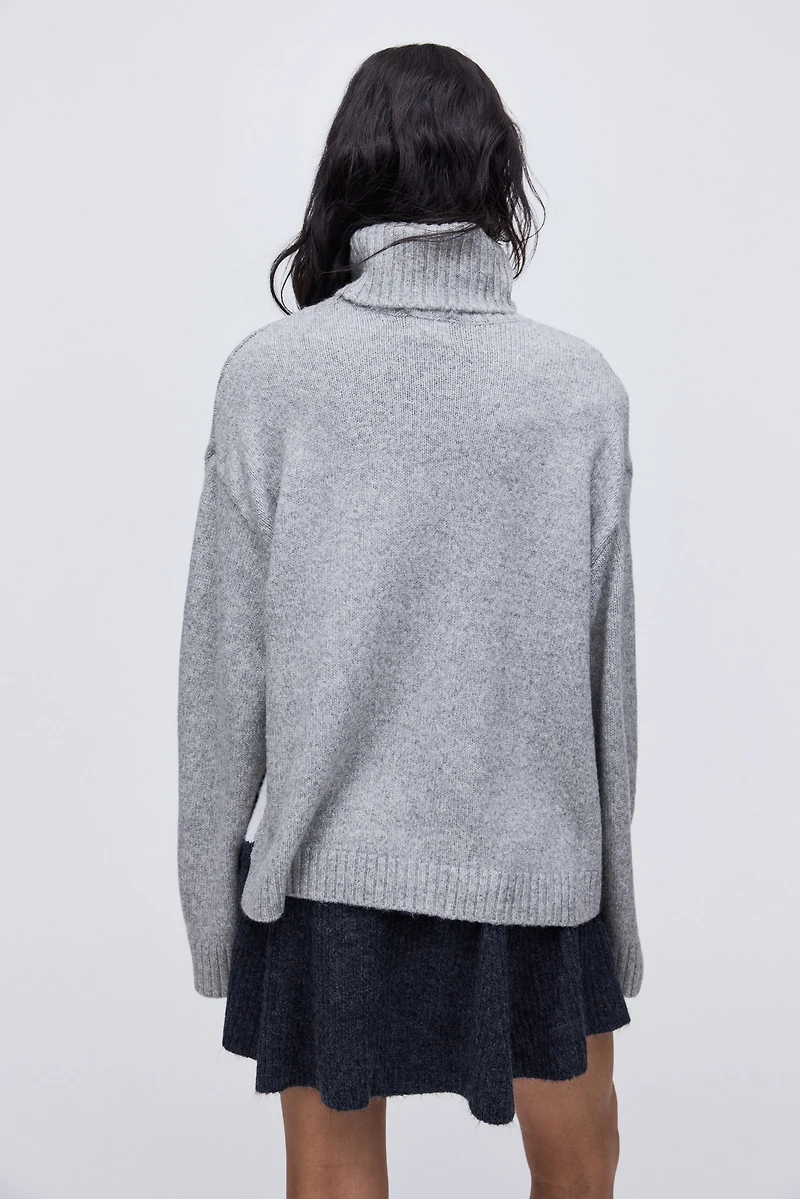 Jacquard-Knit Turtleneck Sweater