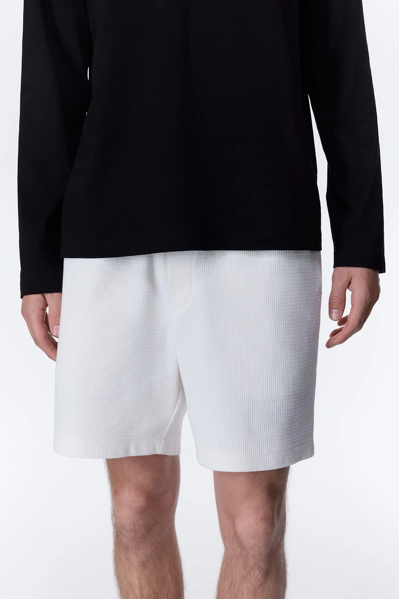 Textured jersey shorts
