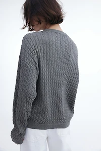 Cable-Knit Cashmere-Blend Sweater