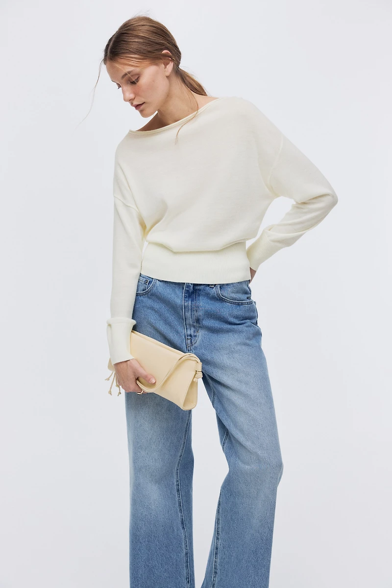 Fine-Knit One-Shoulder Top