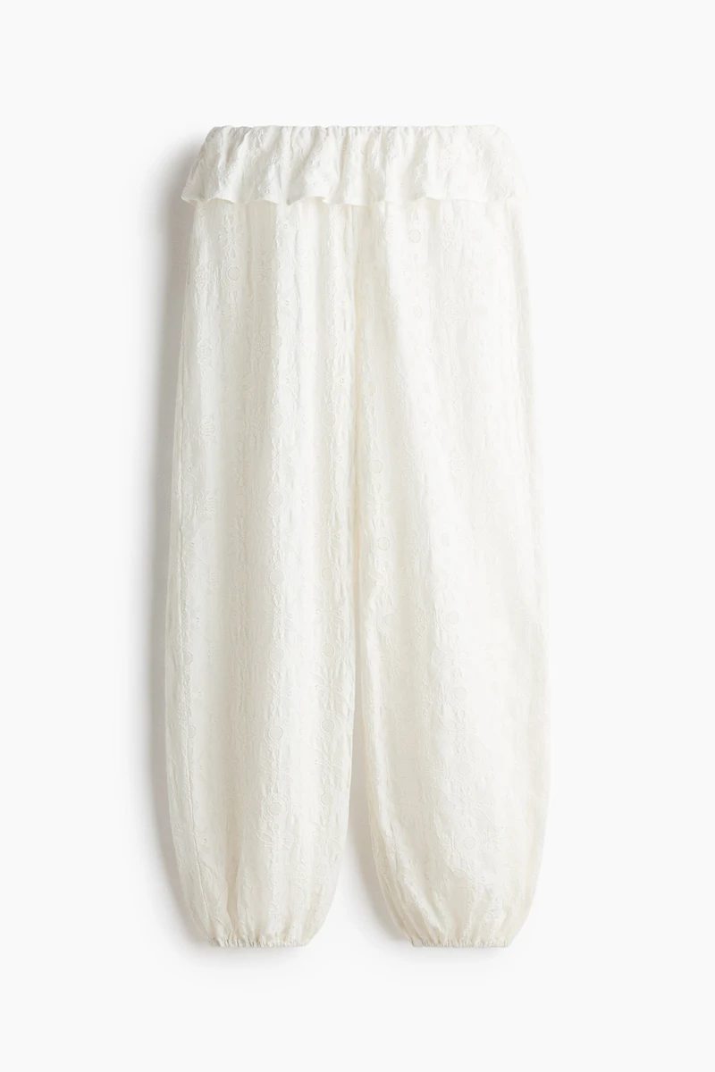 Cotton-Blend Balloon-Leg Pants